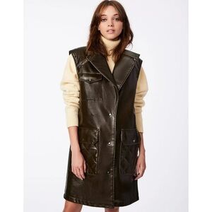 Bernie Bernardo Vegan Leather Biker Long Line Vest